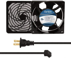 Made in USA - 115 Volts, AC, 103 CFM, Square Tube Axial Fan Kit - 0.26 Amp Rating, 120mm High x 120mm Wide x 38.5mm Deep, Includes Fan, Fan Filter, Fan Cord - All Tool & Supply