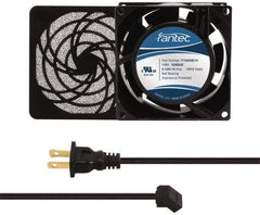 Made in USA - 115 Volts, AC, 31 CFM, Square Tube Axial Fan Kit - 0.18 Amp Rating, 3.15" High x 3" Wide x 38.5mm Deep, Includes Fan, Fan Filter, Fan Cord - All Tool & Supply