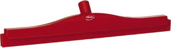 Vikan - 20" Rubber Blade Floor Squeegee - Double Edge, Red, Plastic Holder - All Tool & Supply