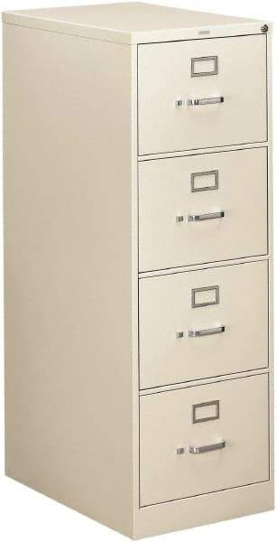 Hon - 18-1/4" Wide x 52" High x 26-1/2" Deep, 4 Drawer Vertical File - Steel, Light Gray - All Tool & Supply