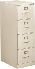 Hon - 18-1/4" Wide x 52" High x 26-1/2" Deep, 4 Drawer Vertical File - Steel, Light Gray - All Tool & Supply