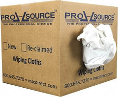 PRO-SOURCE - Cotton Reclaimed Rags - White, Sheeting, Lint Free, 10 Lbs. at 3 to 5 per Pound, Box - All Tool & Supply