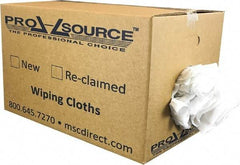 PRO-SOURCE - Cotton Reclaimed Rags - White, Sheeting, Lint Free, 25 Lbs. at 3 to 5 per Pound, Box - All Tool & Supply