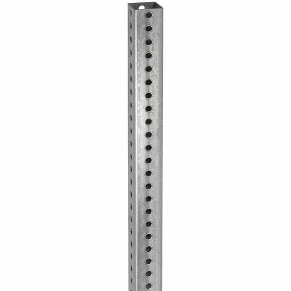 TAPCO - 8' High, Galvanized Traffic Sign Post - Steel, 7/16" Hole Diam, Silver - All Tool & Supply