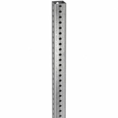 TAPCO - 8' High, Galvanized Traffic Sign Post - Steel, 7/16" Hole Diam, Silver - All Tool & Supply