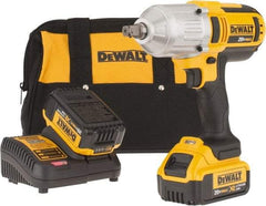 DeWALT - 1/2" Drive 20 Volt Mid-Handle Cordless Impact Wrench & Ratchet - 1,500 RPM, 2,300 BPM, 400 Ft/Lb Torque, 2 Lithium-Ion Batteries Included - All Tool & Supply