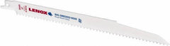 Lenox - 9" Long x 3/4" Thick, Bi-Metal Reciprocating Saw Blade - Straight Profile, 6 TPI, Toothed Edge - All Tool & Supply