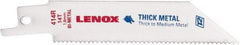 Lenox - 4" Long x 3/4" Thick, Bi-Metal Reciprocating Saw Blade - Straight Profile, 14 TPI, Toothed Edge - All Tool & Supply