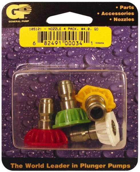 Value Collection - 5,000 psi Fixed, Quick Disconnect Pressure Washer Nozzle - 4mm Orifice Diam, 1/4" Thread - All Tool & Supply