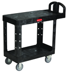 HD Utility Cart 2 shelf (flat) 16 x 30 - Push Handle - Storage compartments, holsters and hooks -- 500 lb capacity - All Tool & Supply