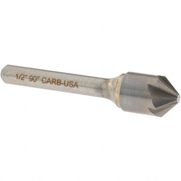 OSG - 1/2" Head Diam, 1/4" Shank Diam, Multi Flute 90° Solid Carbide Countersink - All Tool & Supply