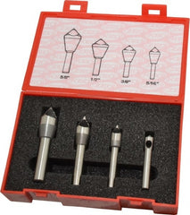 Keo - 4 Piece, 5/16 to 5/8" Head Diam, 60° Included Angle, Single End Countersink Set - All Tool & Supply