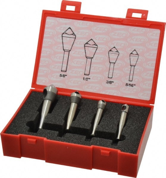 Keo - 4 Piece, 5/16 to 5/8" Head Diam, 90° Included Angle, Single End Countersink Set - All Tool & Supply