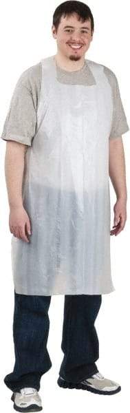 PRO-SAFE - 28" Wide x 46" Long x 1 mil Thick Coat Apron - Polyethylene, White, Waterproof - All Tool & Supply