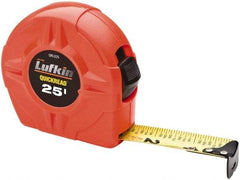 Lufkin - 25' x 1" Yellow Blade Tape Measure - 1/16" Graduation, A3 Graduation Style, High-Visibility Orange Case - All Tool & Supply