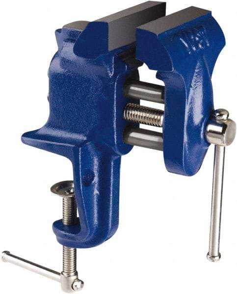 Yost Vises - 2-1/2" Jaw Width, 2-1/4" Opening Capacity, 1-1/4" Throat Depth, Cast Iron Stationary Bench Vise - Clamp-On Base Attachment - All Tool & Supply