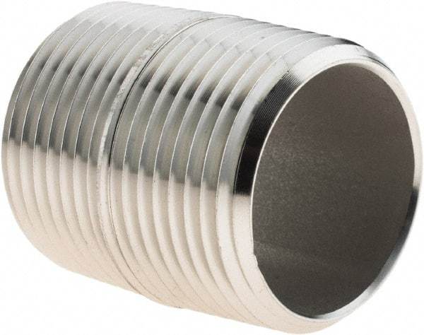 Value Collection - 1" Pipe x 1-1/2" Long, Grade 304/304L Stainless Steel Pipe Nipple - Welded & Threaded - All Tool & Supply