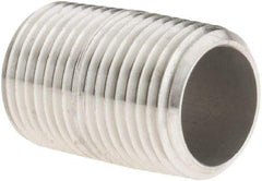 Value Collection - 3/8" Pipe x 1" Long, Grade 304/304L Stainless Steel Pipe Nipple - Welded & Threaded - All Tool & Supply