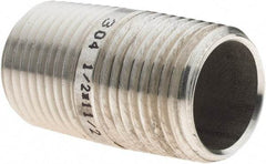 Value Collection - 1/2" Pipe x 1-1/2" Long, Grade 304/304L Stainless Steel Pipe Nipple - Welded & Threaded - All Tool & Supply