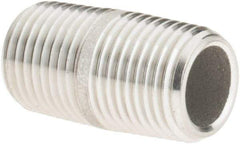 Value Collection - 1/8" Pipe x 3/4" Long, Grade 304/304L Stainless Steel Pipe Nipple - Welded & Threaded - All Tool & Supply