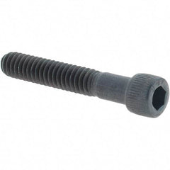 Value Collection - 1/4-20 UNC Hex Socket Drive, Socket Cap Screw - Alloy Steel, Black Oxide Finish, Partially Threaded, 1-1/2" Length Under Head - All Tool & Supply