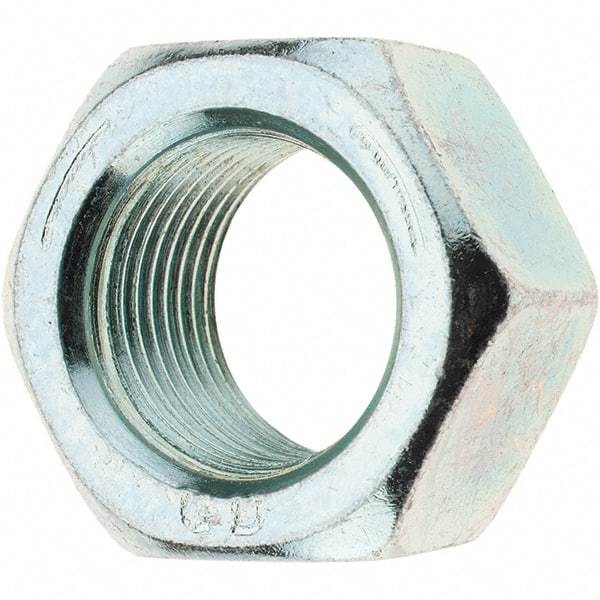 Value Collection - 7/8-14 UNF Steel Right Hand Hex Nut - 1-5/16" Across Flats, 3/4" High, Zinc-Plated Finish - All Tool & Supply