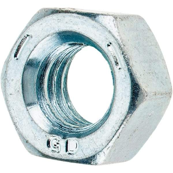 Value Collection - 5/16-18 UNC Steel Right Hand Hex Nut - 1/2" Across Flats, 17/64" High, Zinc-Plated Finish - All Tool & Supply