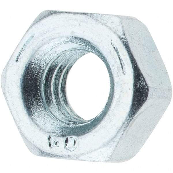 Value Collection - 1/4-20 UNC Steel Right Hand Hex Nut - 7/16" Across Flats, 7/32" High, Zinc-Plated Finish - All Tool & Supply