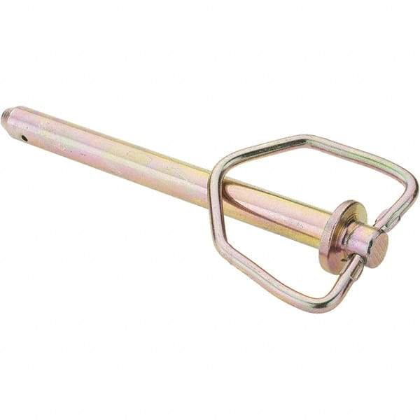 Value Collection - 5/8" Pin Diam, 7-5/8" Long, Zinc Plated Steel Pin Lock Hitch Pin - 6" Usable Length - All Tool & Supply