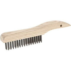 Weiler - 4 Rows x 16 Columns Steel Scratch Brush - 10" Brush Length, 10" OAL, 1-3/16 Trim Length - All Tool & Supply