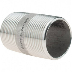 Value Collection - 1-1/4" Pipe x 2-1/2" Long, Grade 316/316L Stainless Steel Pipe Nipple - Welded & Threaded - All Tool & Supply