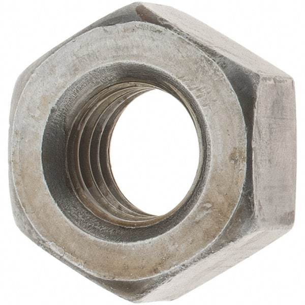 Value Collection - 1/2-13 UNC Steel Right Hand Heavy Hex Nut - 7/8" Across Flats, 31/64" High, Uncoated, 2B Class of Fit - All Tool & Supply