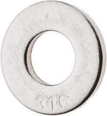 Value Collection - 1/4" Screw, Grade 316 Stainless Steel SAE Flat Washer - 9/32" ID x 5/8" OD, 0.045" Thick - All Tool & Supply