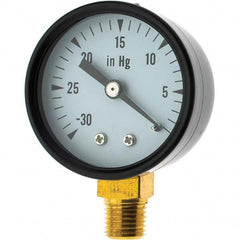 Value Collection - Vacuum Gauges Type: Analog Vacuum Gauge Thread Size: 1/4 - All Tool & Supply