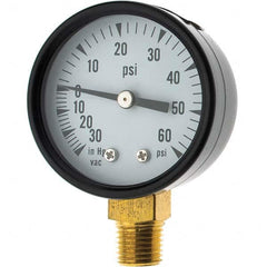 Value Collection - Vacuum Gauges Type: Analog Vacuum Gauge Thread Size: 1/4 - All Tool & Supply