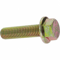 Value Collection - 5/8-11 UNC, 2-1/2" Length Under Head, Hex Drive Flange Bolt - 2-1/2" Thread Length, Grade 8 Alloy Steel, Smooth Flange, Zinc Yellow Dichromate Finish - All Tool & Supply