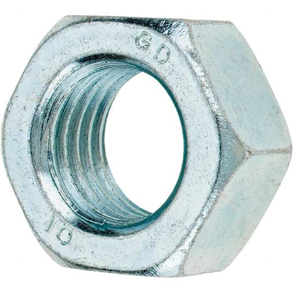 Value Collection - M20x2.50 Metric Coarse Steel Right Hand Hex Nut - 30mm Across Flats, 16mm High, Zinc-Plated Finish - All Tool & Supply