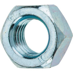 Value Collection - M12x1.75 Metric Coarse Steel Right Hand Hex Nut - 19mm Across Flats, 10mm High, Zinc-Plated Finish - All Tool & Supply