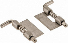 Value Collection - 1/2" Wide x 0.04" Thick, Spring Loaded Latch Hinge - Stainless Steel, Zinc Plated Finish - All Tool & Supply