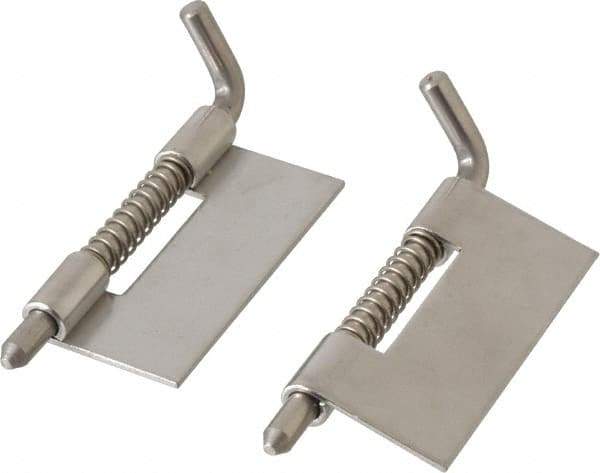 Value Collection - 7/8" Wide x 0.05" Thick, Spring Loaded Latch Hinge - Stainless Steel, Zinc Plated Finish - All Tool & Supply