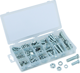 240 Pc. USS Nut & Bolt Assortment - Bolts; hex nuts and washers. Zinc oxide finish - All Tool & Supply