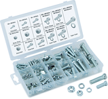 240 Pc. Metric Nut & Bolt Assortment - Bolts; hex nuts and washers. Zinc Oxide finish - All Tool & Supply