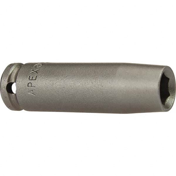 Impact Socket: 1/4″ Drive, Square Drive 6-Point, 9 mm OAL