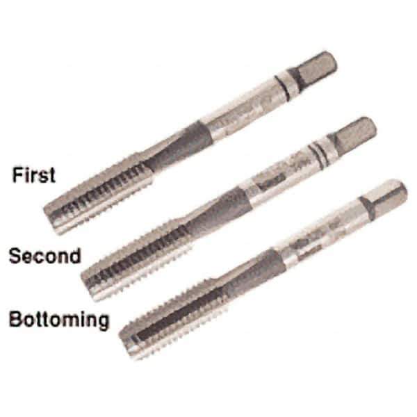 Iscar - M2.5x0.45 Metric Coarse, 3 Flute, Bottoming, Plug & Taper, Uncoated, Uncoated Finish, High Speed Steel Tap Set - Right Hand Cut, 40mm OAL, 0.354" Thread Length, 6H Class of Fit, Series TPH - All Tool & Supply