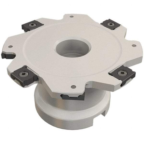 Iscar - Shell Mount B Connection, 0.236" Cutting Width, 26mm Depth of Cut, 100mm Cutter Diam, 27mm Hole Diam, 12 Tooth Indexable Slotting Cutter - FDN-LN08 Toolholder, LNET Insert, Right Hand Cutting Direction - All Tool & Supply