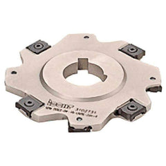 Iscar - Arbor Hole Connection, 5/32" Cutting Width, 0.55" Depth of Cut, 2-1/2" Cutter Diam, 7/8" Hole Diam, 8 Tooth Indexable Slotting Cutter - SDN-LN08 Toolholder, LNET Insert, Right Hand Cutting Direction - All Tool & Supply