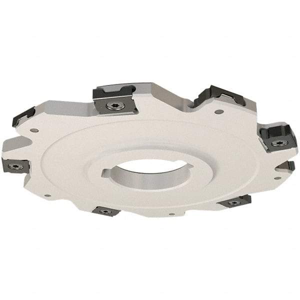 Iscar - Arbor Hole Connection, 0.197" Cutting Width, 14.8mm Depth of Cut, 63mm Cutter Diam, 22mm Hole Diam, 8 Tooth Indexable Slotting Cutter - SDN Toolholder, LNET Insert, Right Hand Cutting Direction - All Tool & Supply