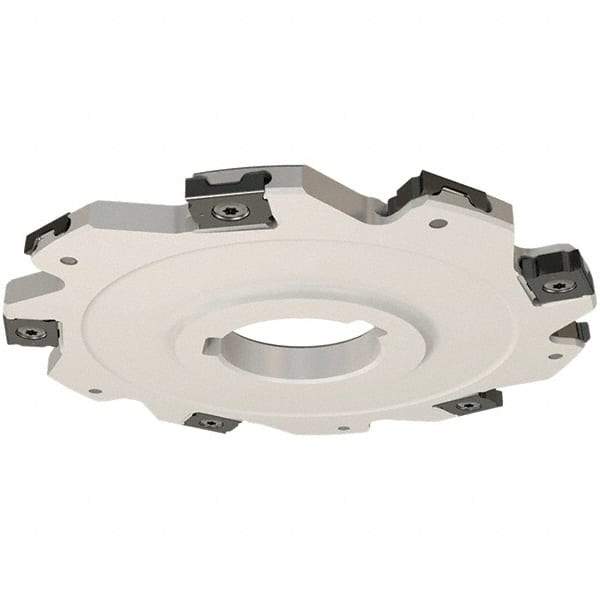 Iscar - Arbor Hole Connection, 0.157" Cutting Width, 27mm Depth of Cut, 100mm Cutter Diam, 27mm Hole Diam, 12 Tooth Indexable Slotting Cutter - SDN Toolholder, LNET Insert, Right Hand Cutting Direction - All Tool & Supply