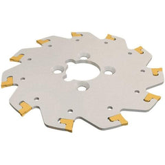 Iscar - Arbor Hole Connection, 3mm Cutting Width, 29mm Depth of Cut, 100mm Cutter Diam, 22mm Hole Diam, 8 Tooth Indexable Slotting Cutter - TGSF Toolholder, TAG Insert, Right Hand Cutting Direction - All Tool & Supply