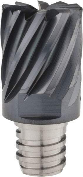 Iscar - MM EC Grade IC908 Carbide End Milling Tip Insert - TiAlN Finish, 10 Flutes, 3/4" Cutting Diam, 0.62" Depth of Cut, 1" Extension, 0.032" Cnr Rad, 30° Helix - All Tool & Supply